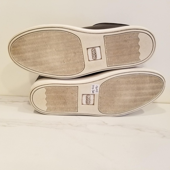 Hugo Boss Parkour Leather Fashion Sneakers Dark Brown Mens Casual Shoes Low Tops - Picture 12 of 12